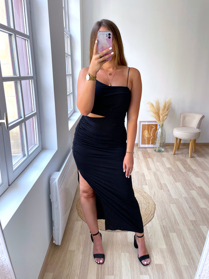 Robe ajourée noire GINA