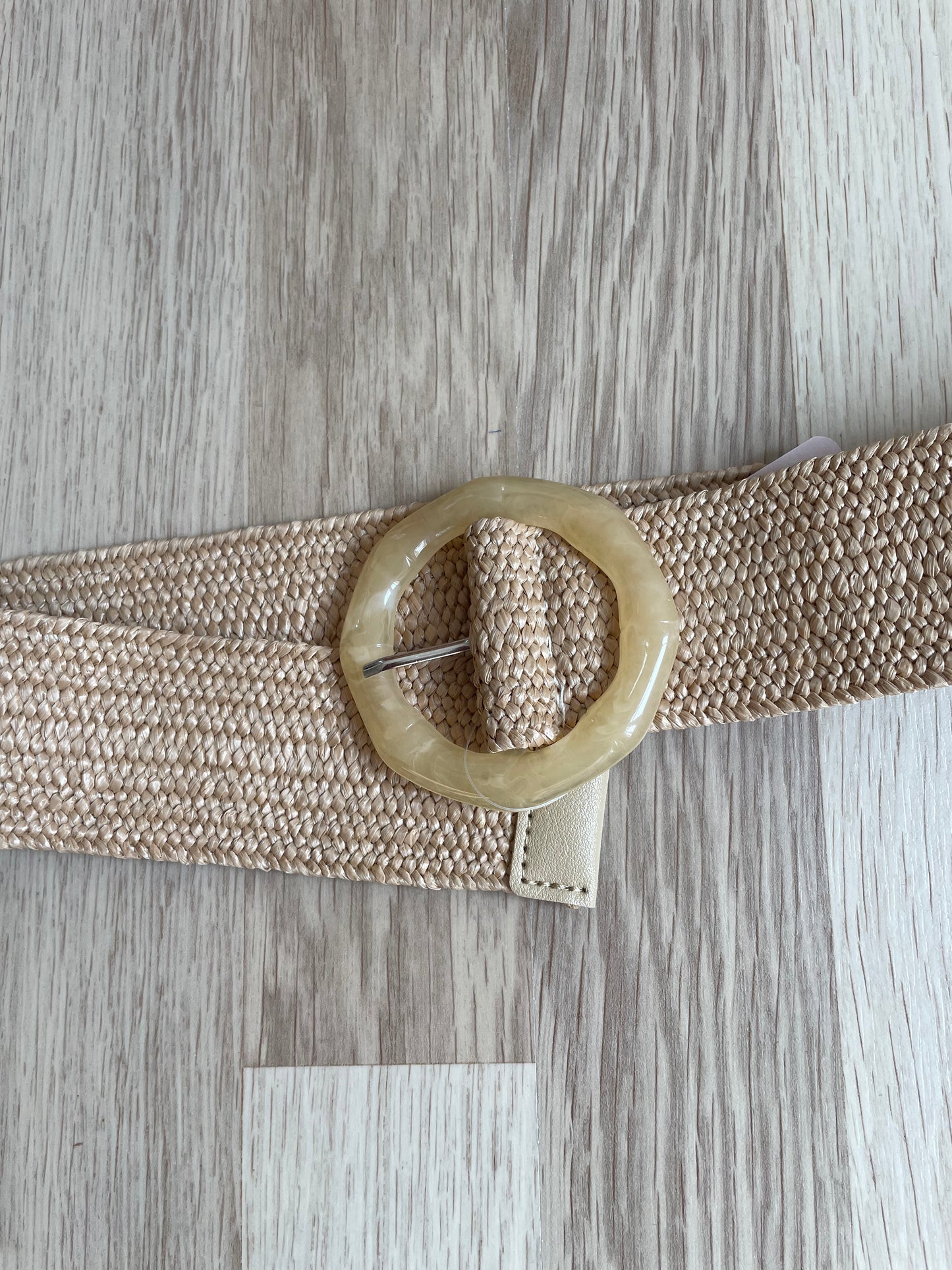 Beige RAPHIA belt