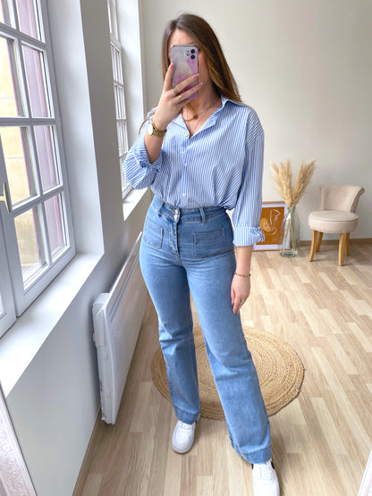 PAOLINA light blue high-waisted jeans