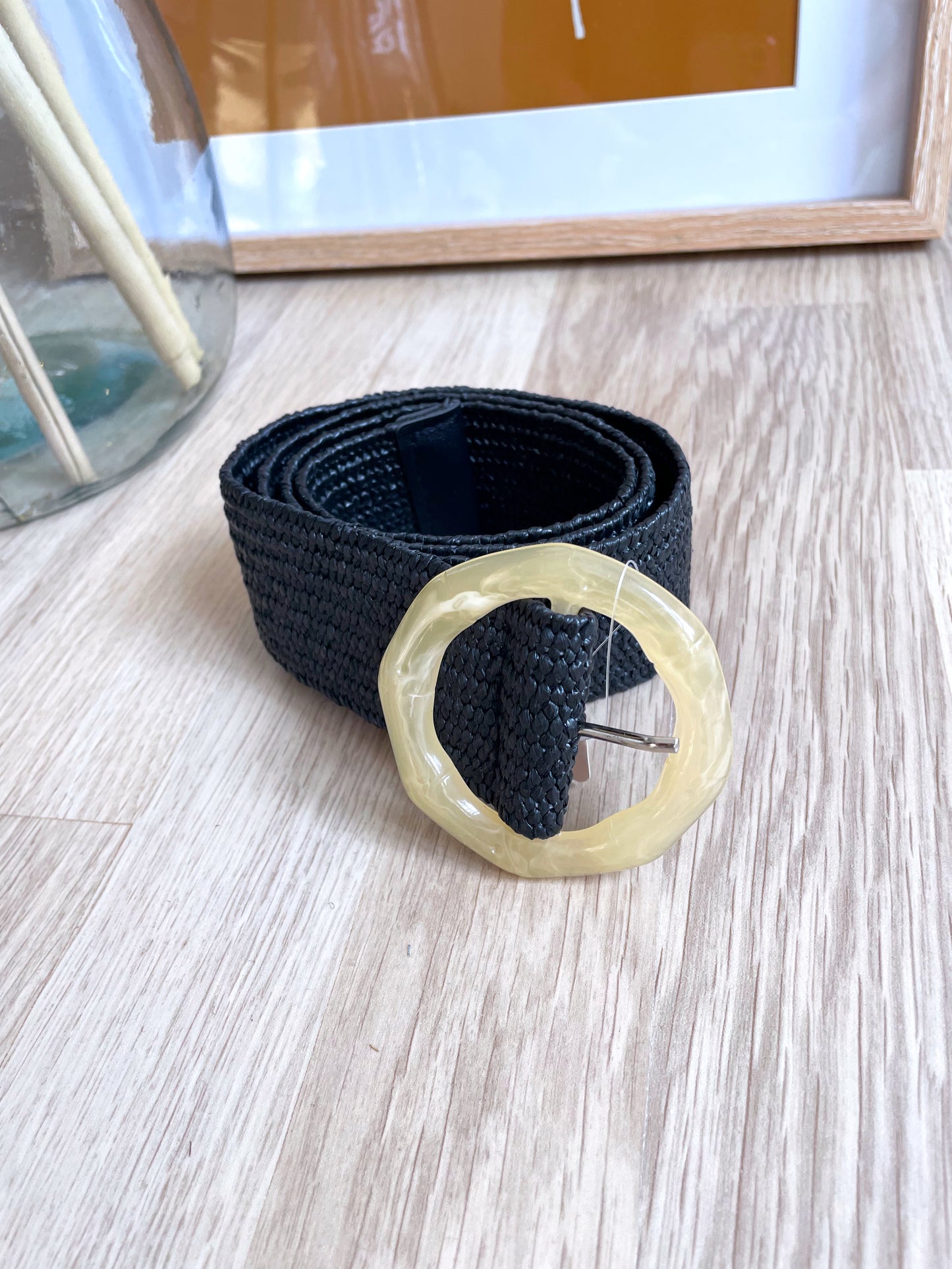 Black RAPHIA belt