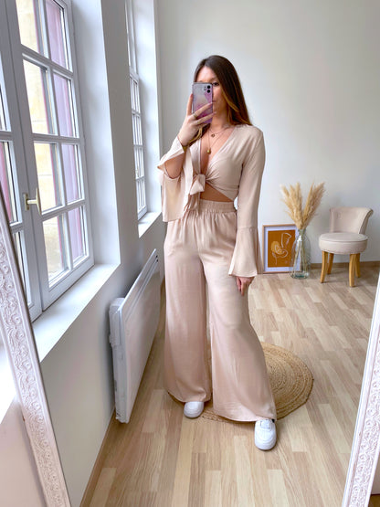 AVA beige palazzo pants