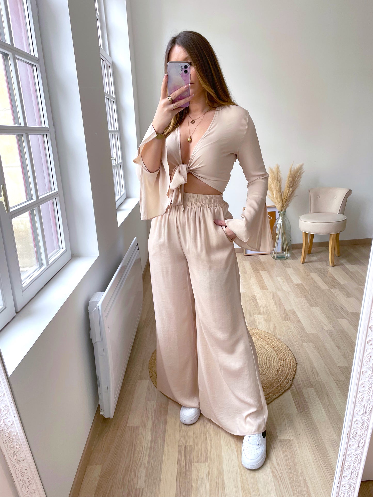 AVA beige palazzo pants