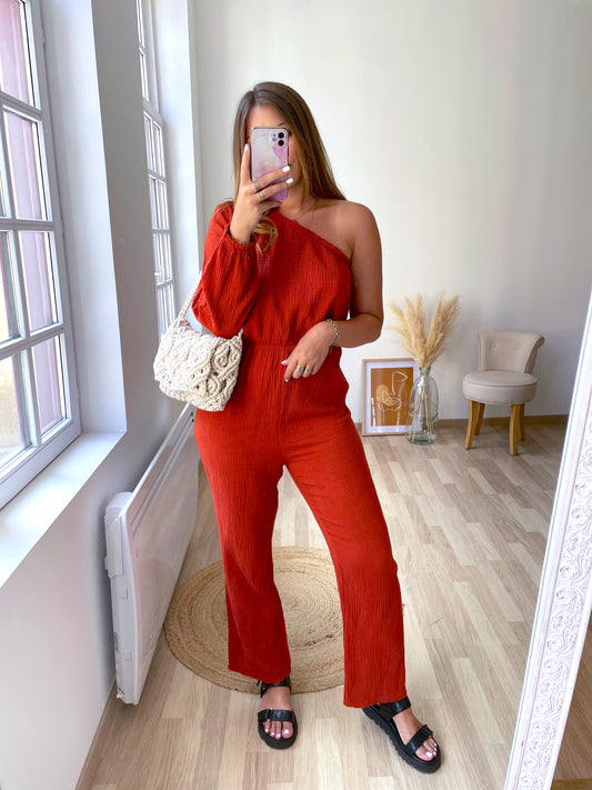 Combinaison gaze de coton terracotta NAOMIE