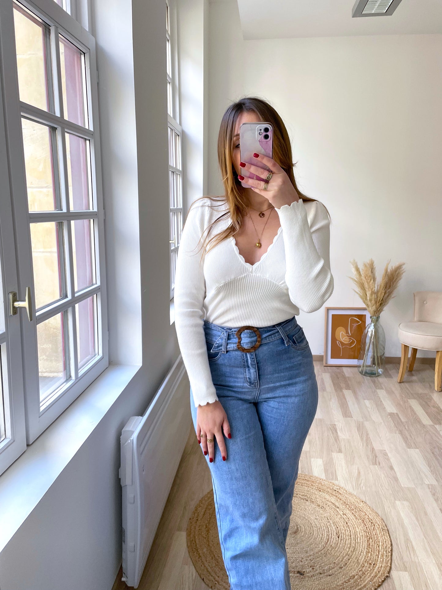 Fine white sweater SANTORIN