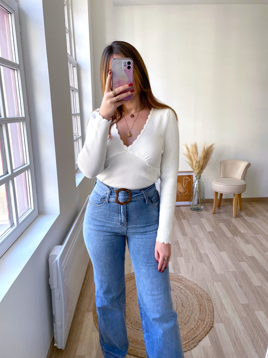 Fine white sweater SANTORIN